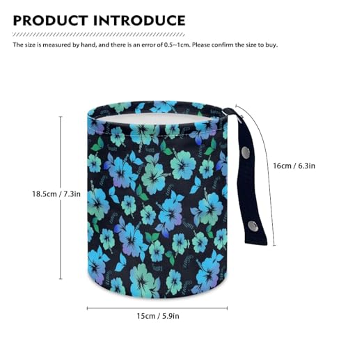 Image of Retro Tropical Flower Vehicle Trash Can Trash Bag for Cars Waste Basket Collapsible Reusable Leak Proof Car Organizer Road Trip Must Haves for Kids