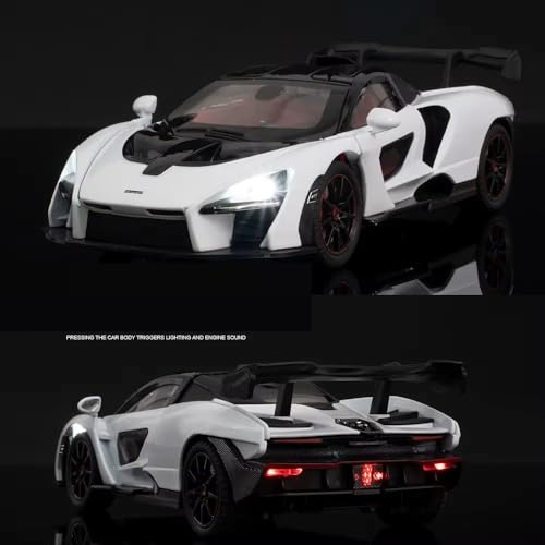 Image of Compatible for 1:24 Mclaren Senna Toy Car Model, Diecast Collectible Pull Back Model Car with Sound and Light, Toy Gift Vehicles for Adults Kids Boys Girls【Black】