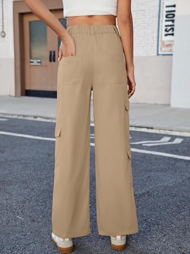 ZAFUL Womens Cargo Pants 2025 High Waisted Straight Wide Leg Casual Pants Comfy Y2K Streetwear Work Trousers4