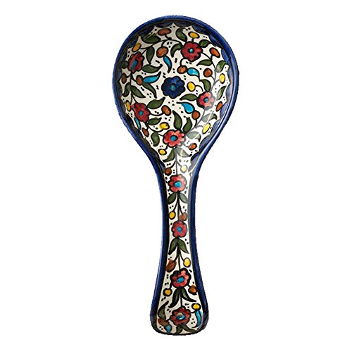 Hand Painted Floral Design Spoon Rest