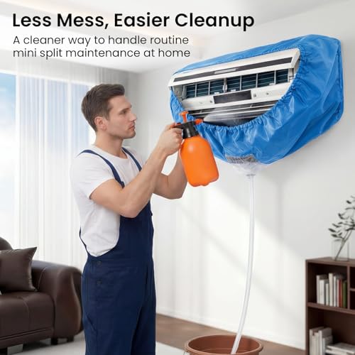 Kit nettoyage climatisation split et housse murale bleu clair - 3