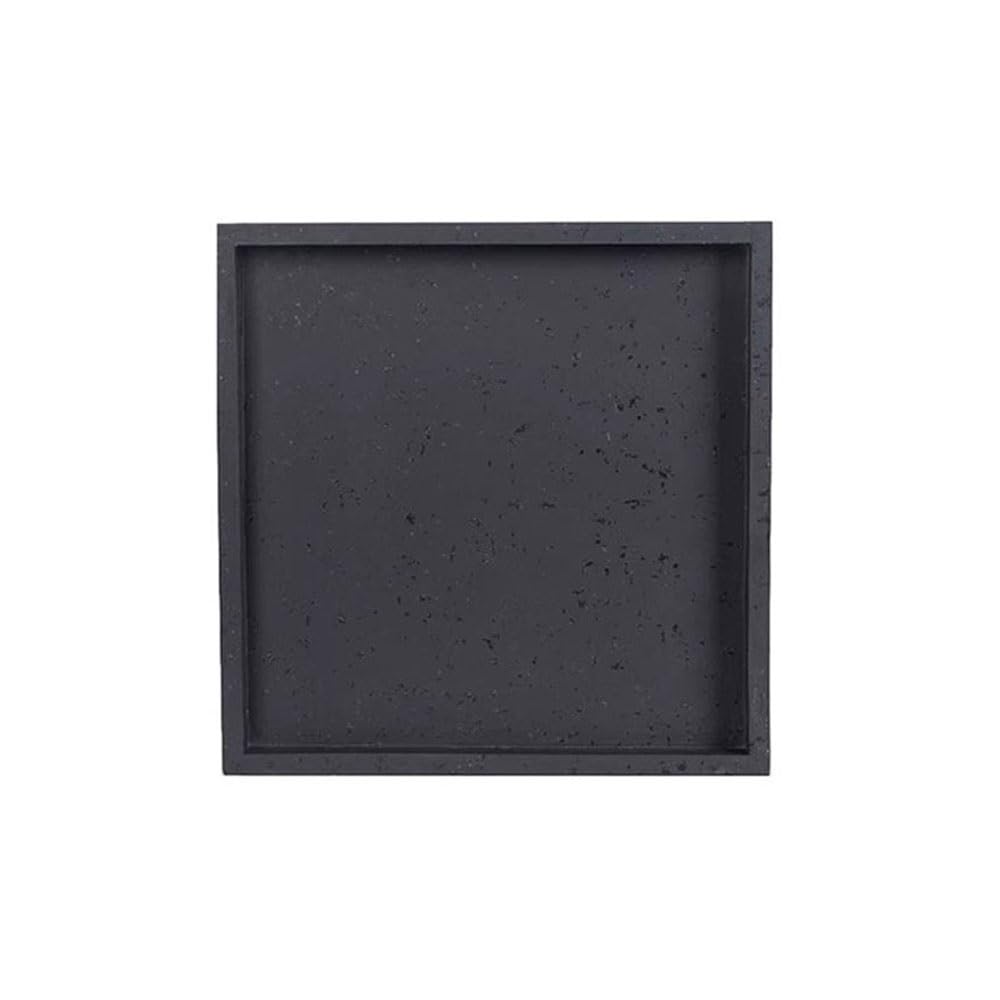 Prettiee plant dish saucer Imitation Cement Simple Style Saucer, for Indoor Decoration Square Plant Drip Tray (Black XXX_Large)