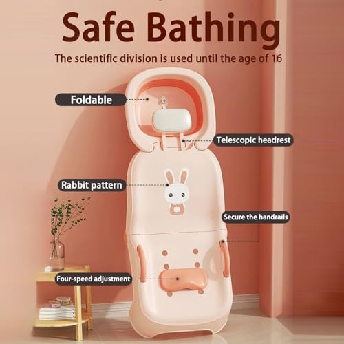 Chaise de shampooing pliable enfant avec support tabouret bain - 7