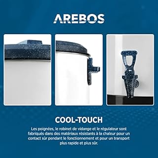 Arebos Stérilisateur automatique 28 L | Electrique Distributeur de boissons chaudes 2500 W | température réglable 30-110 °C | avec thermostat | marmite à vin chaud | cuve à stériliser | faitout