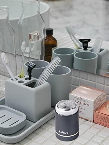 Portable Electric Shaver For Men, Mini Beard Trimmer Small Size, Quick Charging,With Clean Brush，Travel Men's Razors (Gray) #TOP4