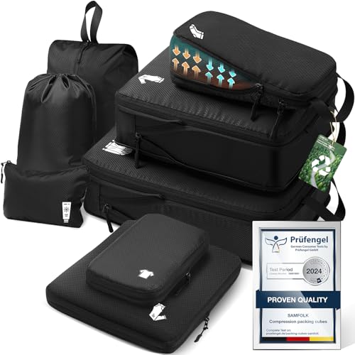 Compression Packing Cubes for Suitcases, Ultralight Packing Cubes for Backpack Waterproof Luggage Packing Organizers Expandable Packing Cubes for Travel Accessories and Essentials  image 6
