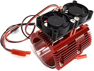 Integy RC Model C30115RED Motor Heatsink+Twin Cooling Fan for Traxxas Summit & E-Revo (Motor: 41-43mm OD)