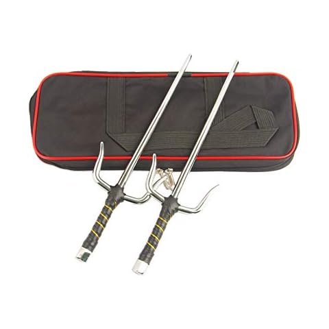 Superdo Octagon Metal Martial Arts Sai Multi Size（Black and Silver） (Silver, 15"&Case) Cover