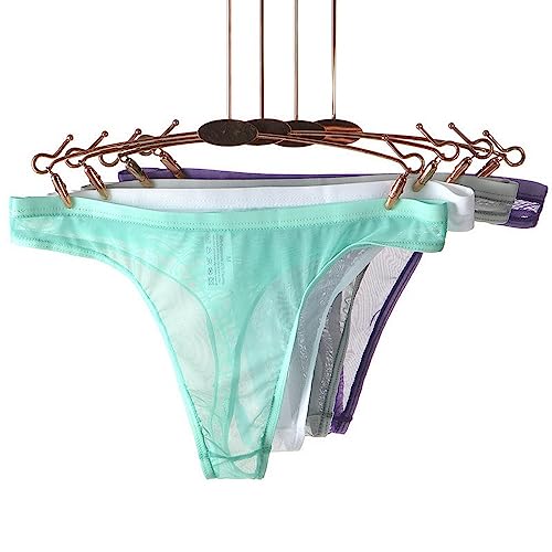 Men Women Mesh Ultra-Thin No Pouch Thong Underwear Transparent Soft Underpants Undies4