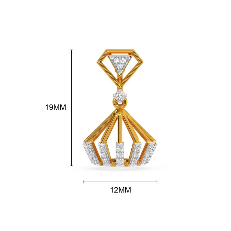 Image of KISNA JEWELS 14KT|18KT BIS Hallmark Pure Gold and Diamond Jhumkas Earrings For Women with Screw Back clouser