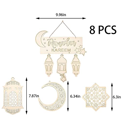 Suspensions bois Ramadan : 8 baubles pour plaque islam