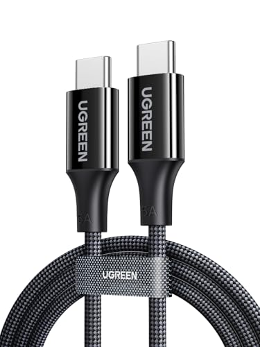 يوجرين كابل شحن سريع مضفر USB نوع سي 100 واط 5 امبير كيو سي بي دي بطول 1 متر، اسود، 65249