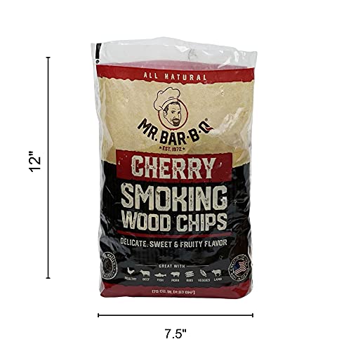 Cherry Wood Smoker Chips, 100% All Natural Wood Chips for Smokers, Works with Smoker, Gas, Electric Grill, Sweet & Fruity Flavor for Smoking, Grilling, Backyard BBQ, Camping by Mr. Bar-B-Q(1.6 Lb Bag) - Thumbnail 2