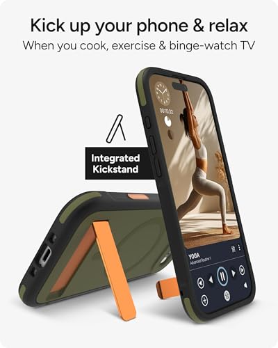Image of ZAGG Sedona Snap Case with Kickstand for iPhone Air - Green Sea Kelp, Drop Protection (13ft /4m), Multi-Layer Protection, with Camera Button, MagSafe Phone Case with Impact-Absorbing Bumpers