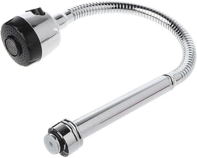 XMKT Zinc Alloy Kitchen Bar Faucet Replacement Tap - Double Hole Water Hose, 48cm Chrome Finish