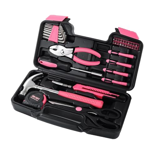 Wrenzo 39-Piece Household Tool Set in - Perfect for Home, Garage, Office and Dorm Use - Essential...
