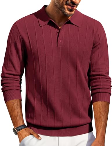 Polo en tricot COOFANDY manches longues pour rester élégant sans sacrifier le confort