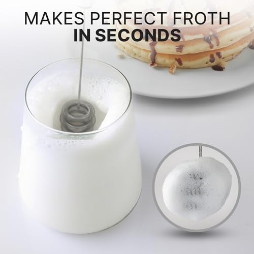 Image of Zulay Kitchen Milk Frother with Patented Tornado Triple Whisk - Handheld Foam Maker for Coffee, Lattes, Matcha & Hot Chocolate - Rich, Creamy Froth in Seconds