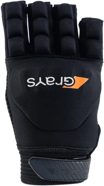 GRAYS Black Left X Small Outdoor Field Hockey Gloves | Anatomic Pro Field (Fingerless)