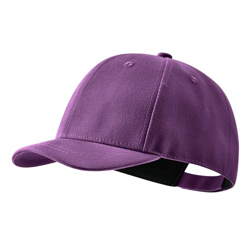CLAPE Mode Court Bord Coton sergé Cap Sports de Plein air Casquette de Baseball Anti Transpiration Crème Solaire Solide Trucker/Baseball Style Chapeau, Violet, Purple CRT0