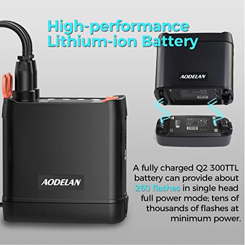 Aodelan 300 Ttl Off-Camera Flash Kit, Li-Ion Battery Powered, Speedlite Flash Strobe, Studio Flash With 2.4G System Compatible With Profoto System #TOP4