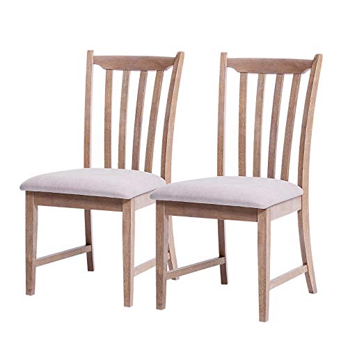 Furgle Set of 2 Dining Side Chair Oak Wood Modern Kitchen Dining Chair