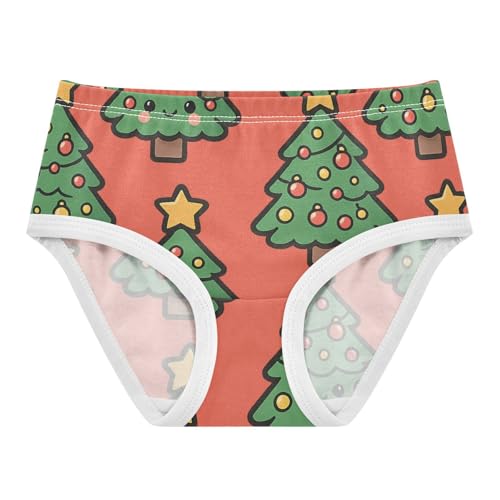 Girls' Breathable Triangle Panties Briefs Underwear for Kid Christmas Tree Seamless Pattern in Sizes 2T,3T, 4T, 5T, 6Y and 8Y