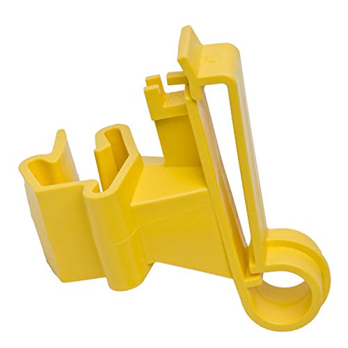 Zareba T-Post Poly Tape Insulator for Electric Fences - 25 Pack - ITTY-Z Yellow Insulators - Easy to Install Electric Fence Insulator Includes 25