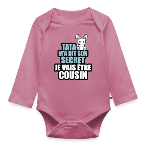 Annonce grossesse tata : body manches longues bébé bio cousin