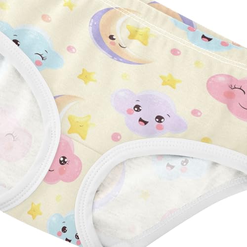 Joisal Toddlers Underwear Floral 2t Cotton Little Girl Panties Flower Undies Kids Briefs Cute Pastel Cartoon Clouds4