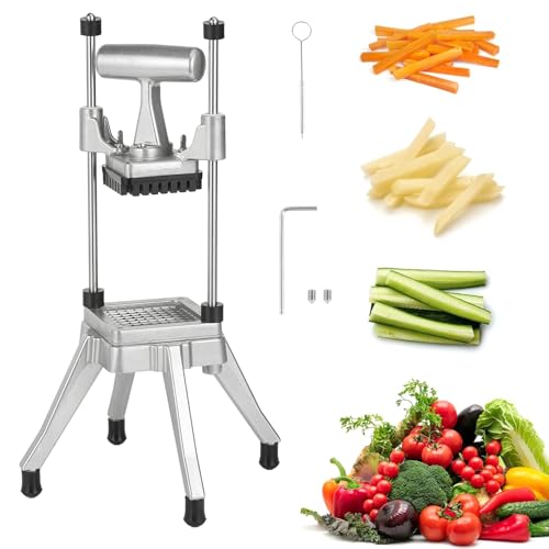 POWLAB Commercial Chopper Vegetable Cutter Fruit Dicer Heavy Duty Stainless Stee Dicer Cutter Onion Chopper Professional Food Dicer for French Fry Tomato Peppers Potato (1/4″ Blade)