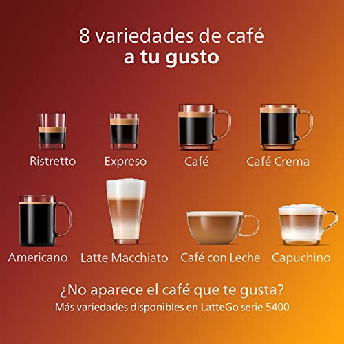 Philips Serie 4300 Cafetera Superautomática - Sistema de Leche LatteGo, 8 Variedades de Café, Pantalla Intuitiva, Negro… - Imagen 7