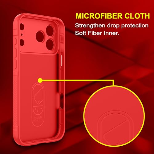 Image of amazon basics Back Case Cover for iPhone 17 Pro Max | Compatible for iPhone 17 Pro Max Back Cover | Liquid Silicon Magic Case with Camera Protection | Red