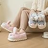 LANFIRE Animal slippers for women Cute rabbit slippers Soft warm winter slippers House plush cotton shoes (Pink shoes, Adult, Women, 5.5, Numeric Range, UK Footwear Size System, 6, Medium) #4