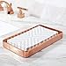 mDesign Modern Decorative Metal Guest Hand Towel Tray Holder Organizer for Disposable Paper Napkins, Jewelry, Makeup - Bathroom Vanity Sink Counter Organization - Unity Collection - Rose Gold