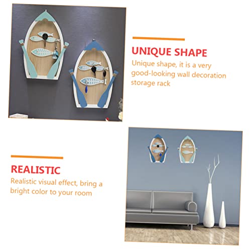 Soporte para Llaves de Madera Multifuncional Redondo con Estante para Joyas 5