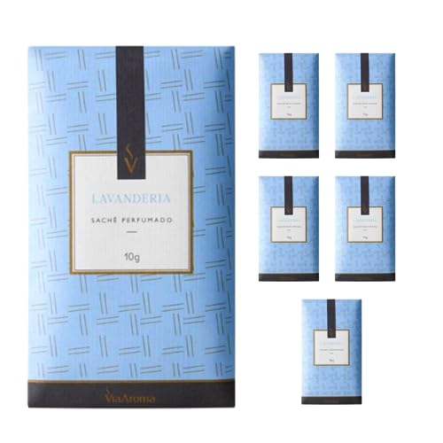 Kit 5 Sachês Perfumados Via Aroma Para Guarda-Roupa, Armários, Carros (Lavanderia)