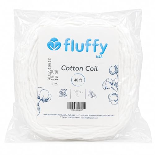 Fluffy Cotton Coil 40ft Vacuum Packed for Skincare & Beauty