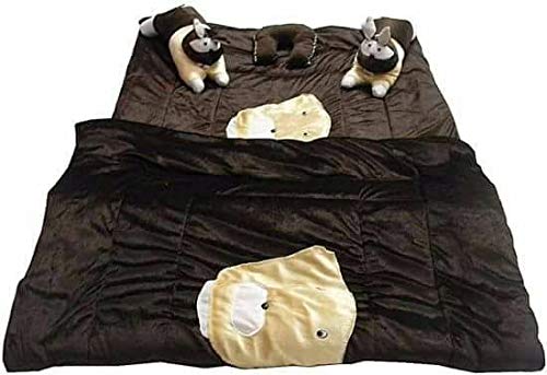 HomeStore-YEP Velvet Touch 5Pcs New Born Baby Bedding Set for Baby 0-18Months, Design - Rabbit, Color - Brown