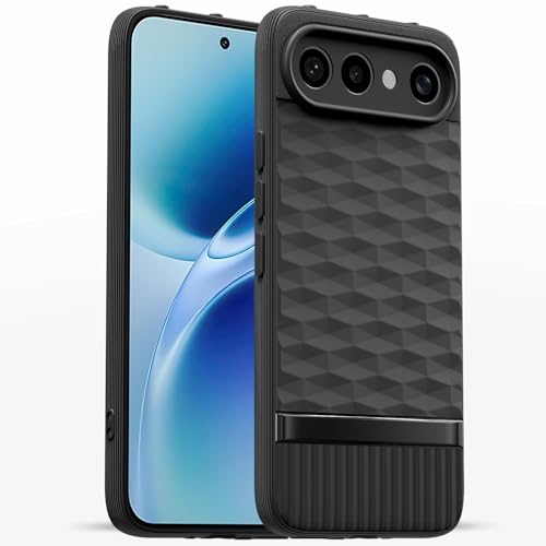 Image of Pikkme Back Cover for Vivo X300 FE 5G Camera Protection 3D Hexa Cube Design Silicone Protective Bumper Case (Black)
