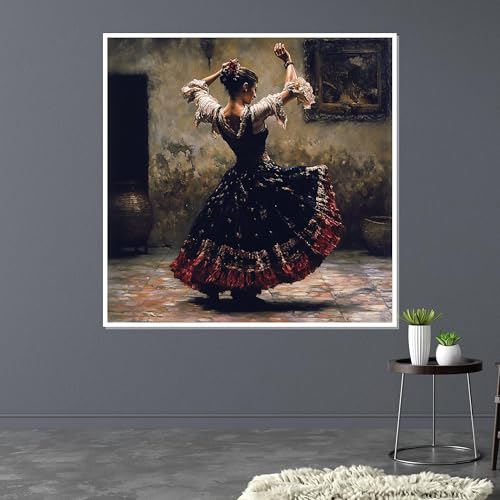 Toile danseuse de flamenco pour habiller un mur vide tableau decoratif 65x65cm