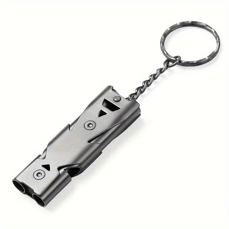 Silbato de supervivencia de acero inoxidable dual miniatura 1