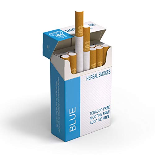 Honeyrose Blue - Tobacco & Nicotine Free Herbal Cigarettes, Made In England #TOP3