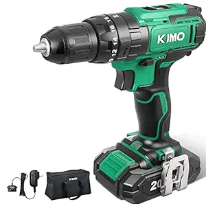 Omada Cordless Drill Machine - Impact Drill 20V 2 batteries (3-4 hours) Torque 45 NM variable peed, Maximum speed 1650 RPM Aluminium chuck 13mm 3/8