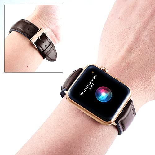 BINLUN Compatible with Apple Watch Strap 42mm 44mm 45mm 46mm 49mm Oil Wax Leather and Breathable Silicone Hybrid Replacement Band Compatible with iWatch Ultra SE SE2 Series 11/10/9/8/7/6/5/4/3/2/1 - Image 3