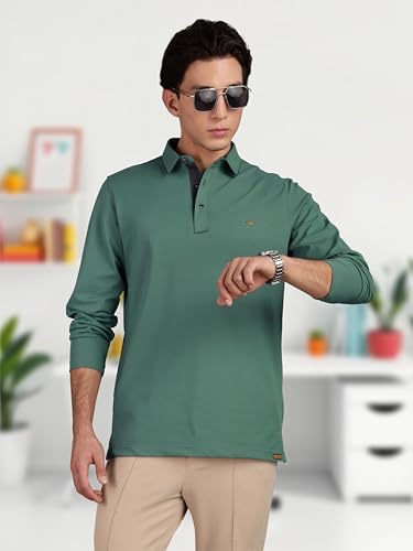 Image of STELLERS Men's Full Sleeve Polo T-Shirt | Premium Cotton | streatchable | Enzyme bio Washed | Feather Touch Feel | Sustainable