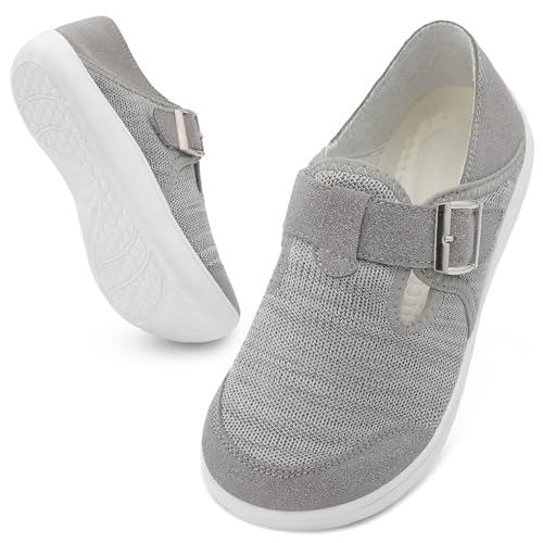 XIHALOOK Womens Slip on Walking Shoes Casual Tennis Shoes Minimalist Wide Toe Box Zero Drop Barefoot Blend Grey, 7.5 Wide by XIHALOOK - Used condition - Image 8