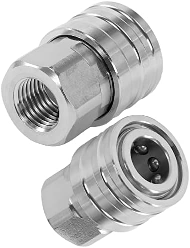 JOEJET 1/4" Pressure Washer Quick Connect Fittings-Stainless Steel Pressure Washer Adapter-1/4" Quick Disconnect Socket to 1/4" NPT Female Coupler-5000 PSI