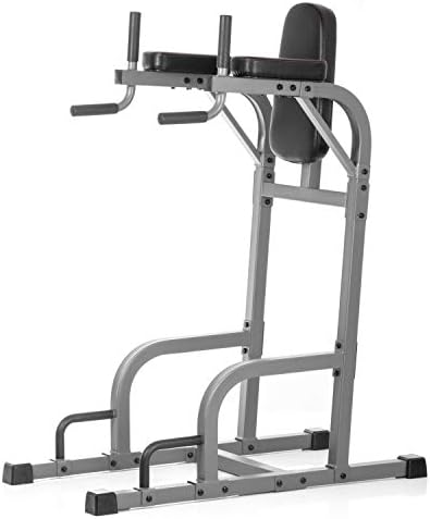 XMark Captain’s Chair with Dip Stand and Push Up Station, Commercial Vertical Knee Raise, Upper Body Workout Machine
