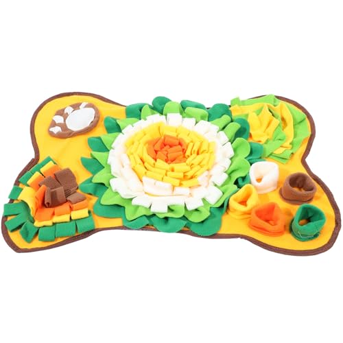 ELEOUTI Alfombrilla Olfativa para Perros Pequeña Color Amarillo Tapete de Entrenamiento para Cachorros Manta para Perros Que Buscan Comida Juguete Interactivo para Alimentación Lenta